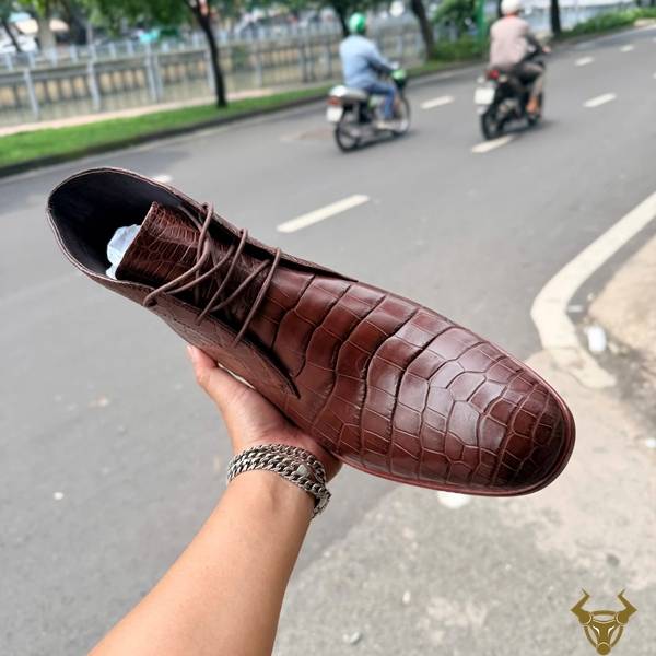 Giày Chukka Boot nam da cá sấu GJBA8 phong cách quý phái