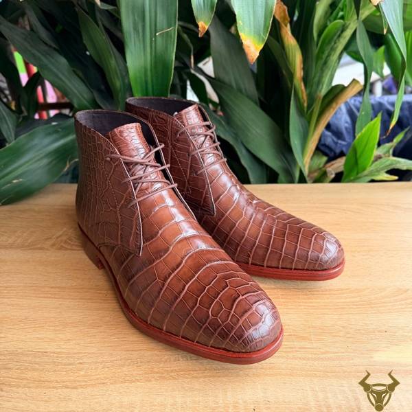 Giày Chukka Boot GJBA8 da cá sấu cho doanh nhân