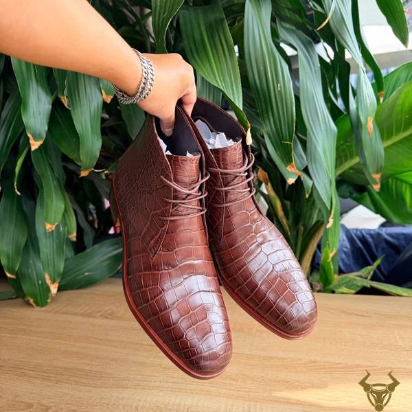 Giày Chukka Boot GJBA8 da cá sấu thật độc đáo