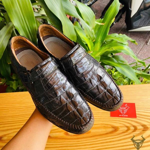 Giày lười da gai đuôi cá sấu GCA2 thời trang nam cao cấp