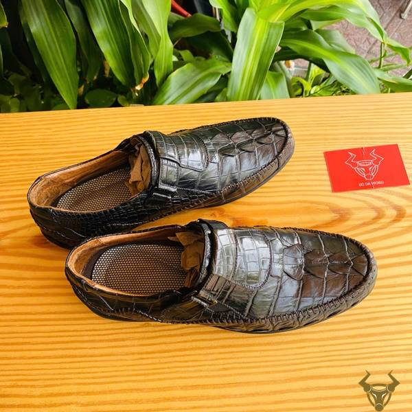Giày lười da gai đuôi cá sấu GCA2 đẳng cấp đế cao su