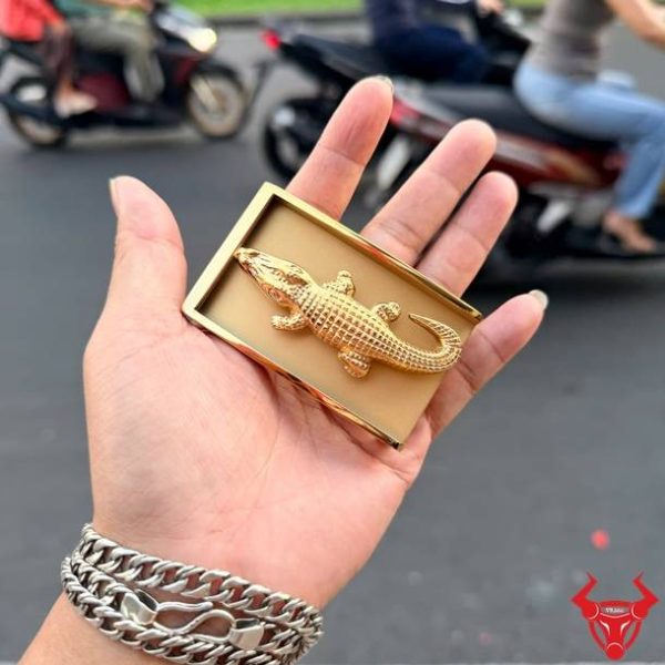 Mặt Khóa Thắt Lưng K41 Hình Cá Sấu Thép Cao Cấp Mặt khóa thắt lưng thép K41 cá sấu lớn độc đáo