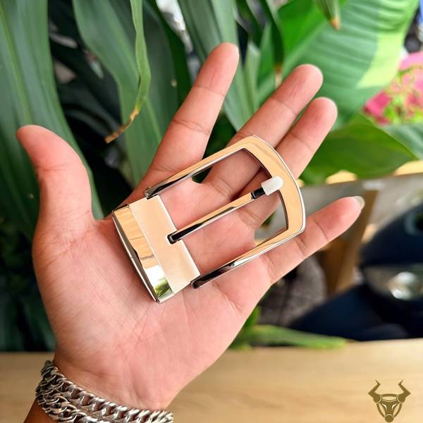Mặt khóa thắt lưng thép trắng K137 kiểu khóa kim cao cấp
