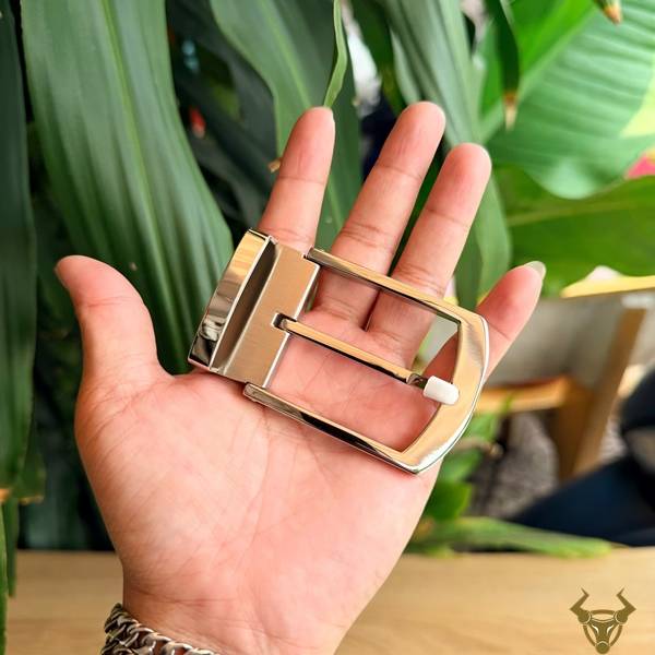 Mặt khóa thắt lưng thép trắng K137 kiểu kim lịch lãm
