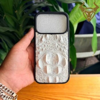 Ốp Da iPhone 17 Pro Cá Sấu 8 Gù Màu Bạch Tạng ELDA21 Phong Cách Đẳng Cấp