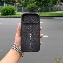 Ốp lưng da cá đuối ELAA17 kiểu 2 iPhone 17 Pro Max đẳng cấp