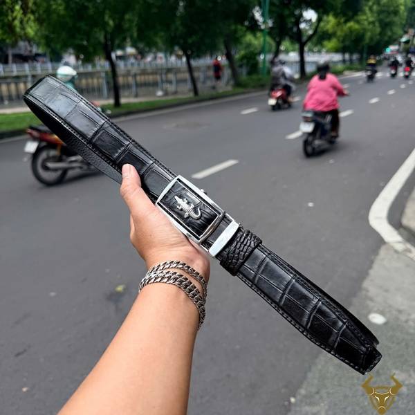 Thắt lưng da bụng cá sấu TLA9B2 phong cách nam cao cấp