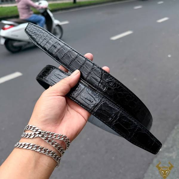 Thắt lưng nam da cá sấu hai đầu nhọn bản 3.2cm cao cấp