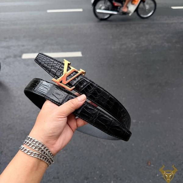 Thắt lưng nam da cá sấu bản 3.2cm lịch lãm cho văn phòng