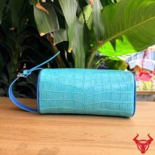 Túi clutch nam da bụng cá sấu xanh lam sang trọng