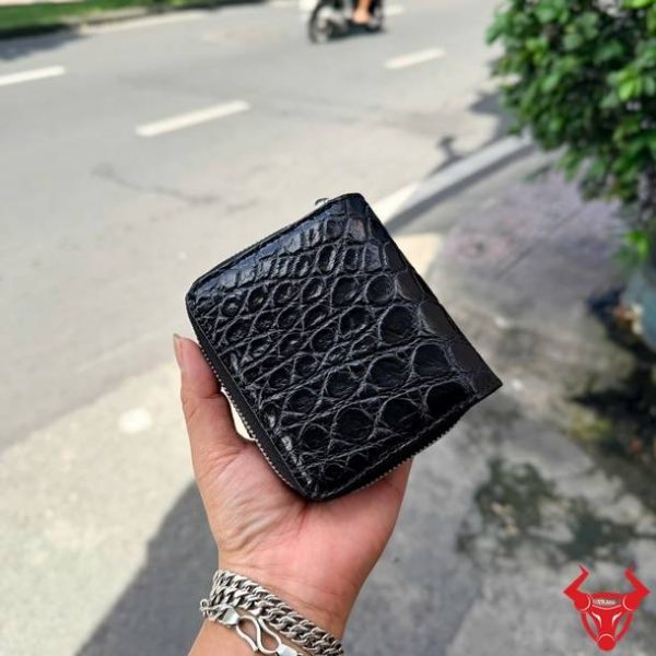 Ví Nữ Da Cá Sấu VRBA8 Dáng Đứng Màu Đen Sang Trọng Ví nữ cầm tay dáng đứng da cá sấu màu đen VRBA8 cao cấp