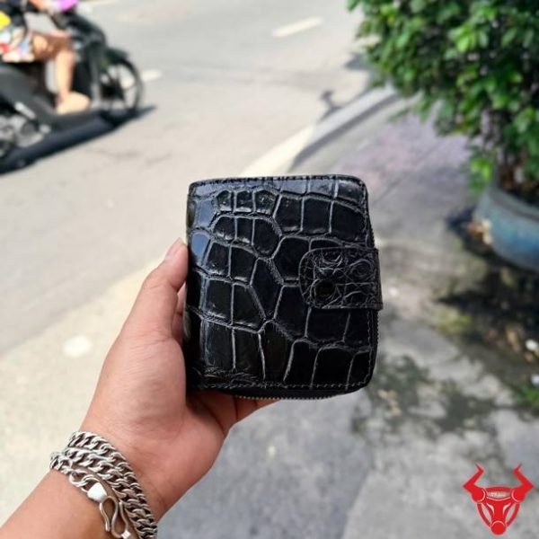 Ví Nữ VRBA8 Dáng Đứng Da Cá Sấu Đen Phong Cách Ví nữ da cá sấu VRBA8 dáng đứng màu đen đẳng cấp