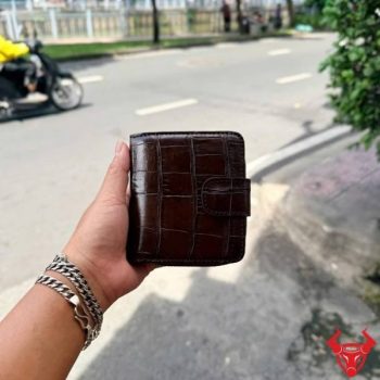 Ví Nữ Cầm Tay Da Cá Sấu Nâu Đen VRBA8 – Phụ Kiện Thời Trang Cao Cấp