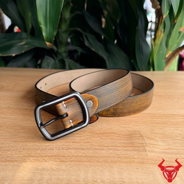 Thắt Lưng Nam TLK60 Màu Nâu Vàng Phụ Kiện Cao Cấp Thắt lưng nam TLK60 da bò nâu vàng thời thượng với khóa kim tinh tế
