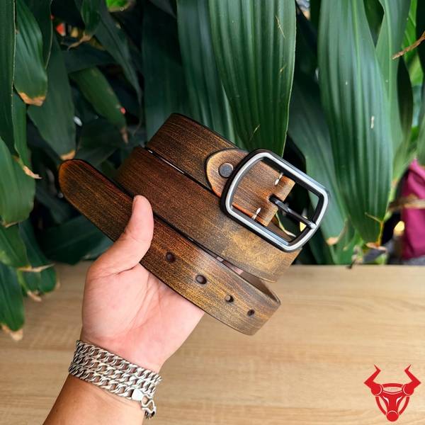 Thắt Lưng Nam Da Bò TLK60 Nâu Vàng Cá Tính Thời Trang Thắt lưng nam TLK60 da bò nâu vàng thời thượng với khóa kim tinh tế