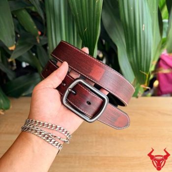 Thắt Lưng Da Bò Nam TLK60 Đỏ Rượu – Điểm Nhấn Thời Trang Cao Cấp