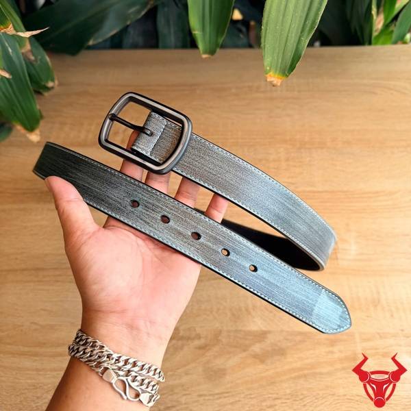 Thắt Lưng Da Bò TLK60 Khóa Kim Xám Thanh Lịch Thắt lưng nam TLK60 da bò màu xám độc đáo thể hiện phong cách cá tính