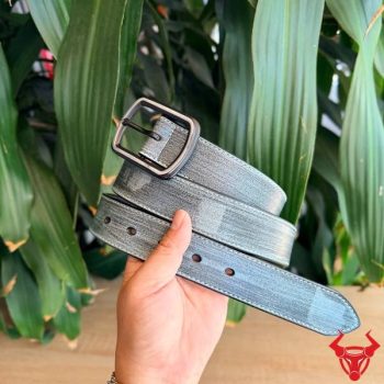 Thắt Lưng Nam Da Bò Khóa Kim Màu Xám TLK60 – Phong Cách Độc Đáo