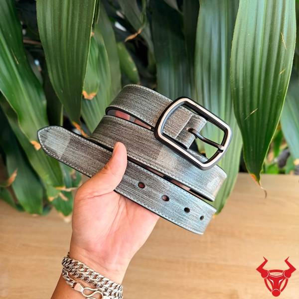 Thắt Lưng Da Bò Nam TLK60 Màu Xám Độc Đáo Mẫu thắt lưng nam TLK60 da bò màu xám thiết kế khóa kim hiện đại