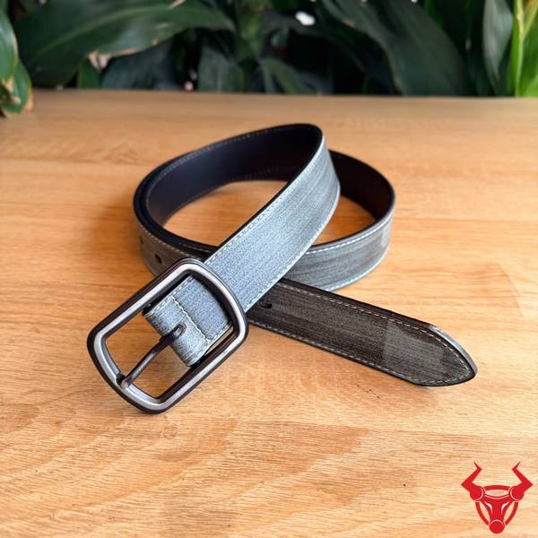 Thắt Lưng Da Bò TLK60 Màu Xám Đẳng Cấp Cho Nam Thắt lưng da bò nam TLK60 màu xám khóa kim cao cấp phối cùng quần âu và jeans