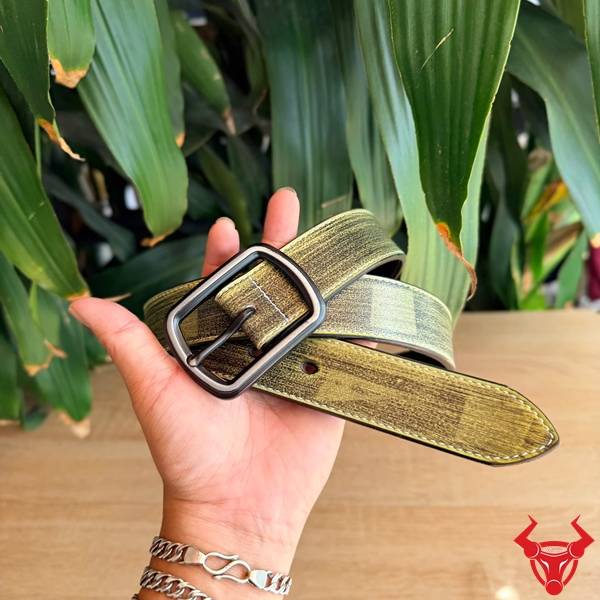 Thắt lưng da bò nam TLK60 xanh lá độc đáo tôn gu thời trang riêng