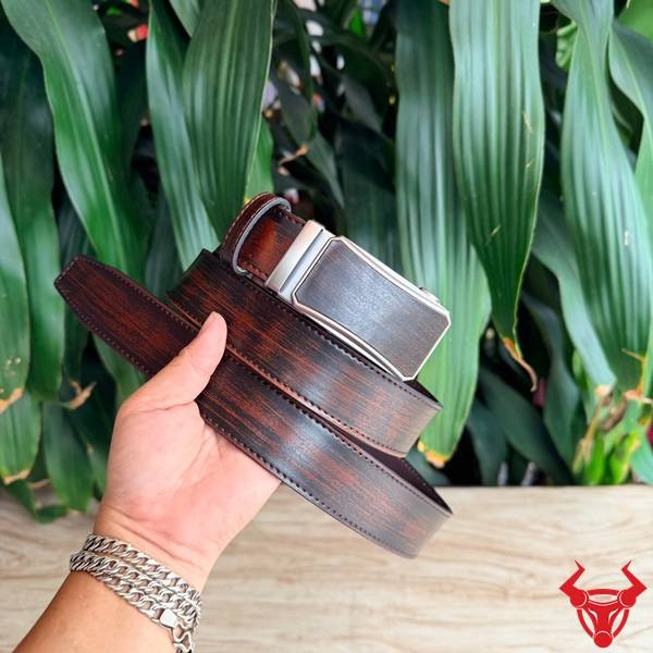 Thắt lưng nam da bò TLRN21 nâu đen thiết kế cao cấp khóa tự động