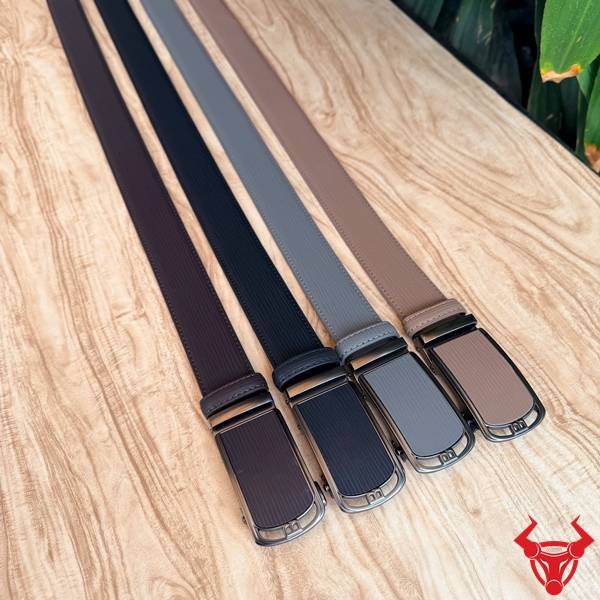 Thắt Lưng Da Bò Nam TLRN22 Nâu Đen Vân Sọc Cao Cấp Thắt lưng nam TLRN22 da bò nâu đen vân sọc khóa ray trượt tiện dụng