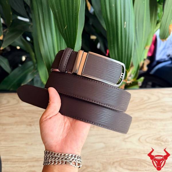 Thắt Lưng Nam TLRN22 Da Bò Nâu Đen Vân Sọc Dễ Phối Đồ Thắt lưng nam TLRN22 da bò nâu đen vân sọc khóa ray trượt đa dụng