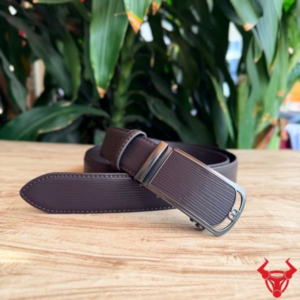 Thắt Lưng Nam TLRN22 Da Bò Nâu Đen Vân Sọc Hiện Đại Thắt lưng nam TLRN22 da bò vân sọc màu nâu đen thanh lịch