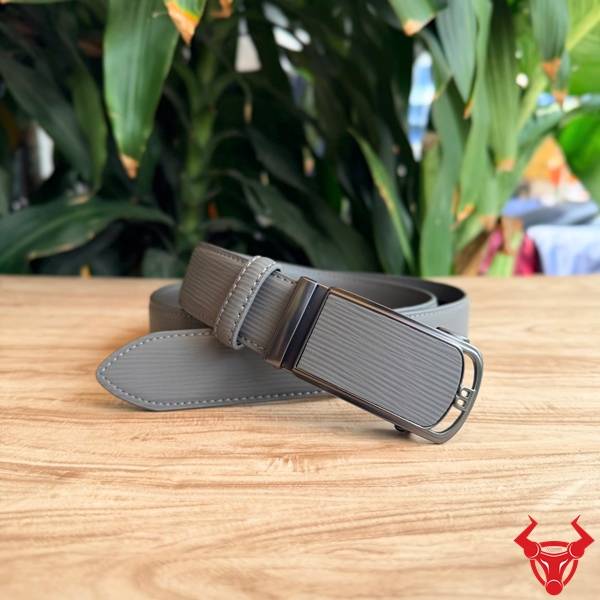 Thắt lưng nam TLRN22 da bò xám vân sọc cao cấp và linh hoạt