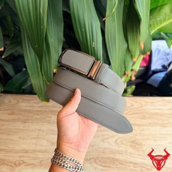 Thắt Lưng Nam Da Bò Vân Sọc TLRN22 Màu Xám – Phụ Kiện Thời Trang Cao Cấp