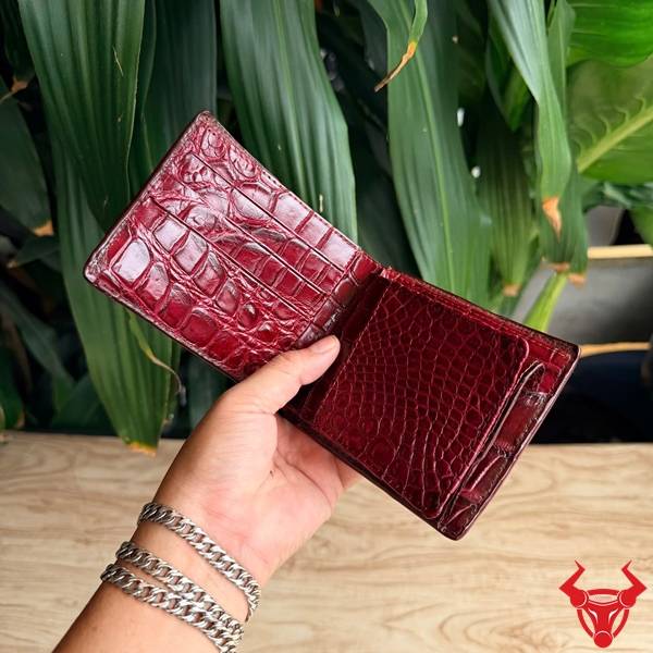 Ví Nam Da Cá Sấu 2 Mặt Đỏ Rượu Thời Trang Ví nam 2 mặt da cá sấu Thái Lan VCA8-B đỏ rượu thời trang cao cấp