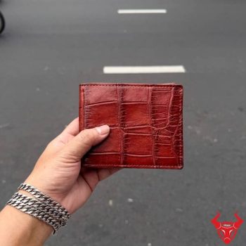 Ví Ngang Da Cá Sấu Thái Lan VBA8-TL Màu Nâu Cognac Cuốn Hút